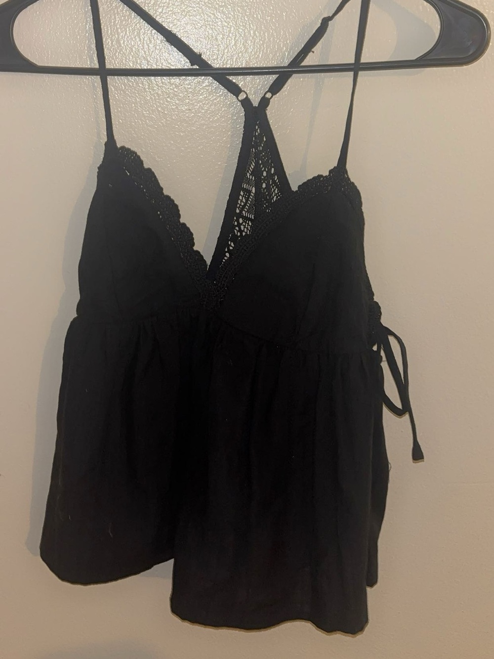 No Boundaries Black Lace-Trim Racerback Camisole